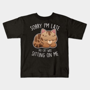 Bengal Cat Sitting On Me Kids T-Shirt